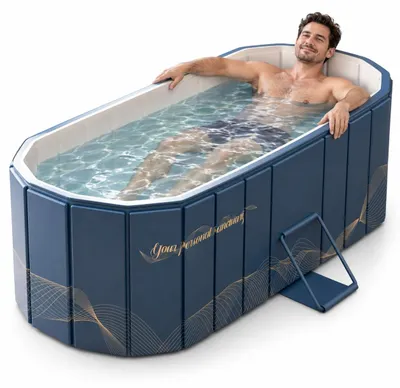 Immagine prodotto di Vasca da bagno pieghevole Vasca da bagno portatile - Doppio scarico - 160 x 80 x 48 cm - Per adulti