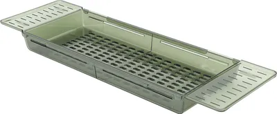 Image de Plateau de baignoire Table extensible drainante Grande capacité Etagère de bain étanche pour salle de bain Vert translucide