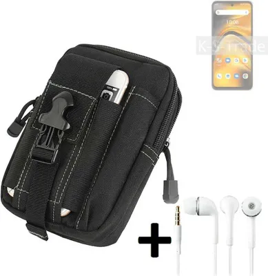 Produktbild von K-S-Trade Gürteltache + Kopfhörer kompatibel mit UMIDIGI A13 Pro 5G Gürtel Tasche Holster Schutz Hülle Handy Hülle  schwarz inkl. Extrafächer