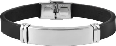 Produktbild von Akzent Echtlederarmband mit Edelstahlgravurplatte