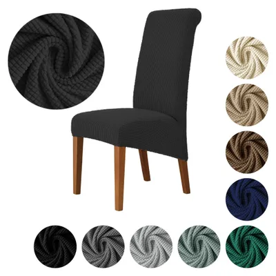 Immagine prodotto di MEBLE ODNOWA, fodera per sedie con schienale inclinato, taglia XXL, fodera in jacquard, nera, fodera protettiva, elastica, jacquard, testurizzata, lavabile in lavatrice
