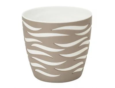 Image de Couvercle pour pot SAHARA DUO brun-gris-blanc plastique d23x21cm