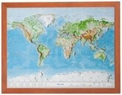 Immagine prodotto di Mondo in rilievo 1:107 MIO con cornice in legno