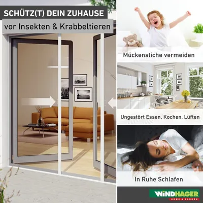 Produktbild von Fliegengitter Plisseetür für Doppeltüren – 240x240 cm, weiß