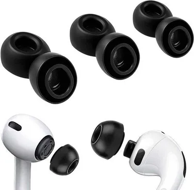 Zdjęcie produktu dla Pułapy do uszu AirPods Pro - Pułapy zamienne - Wygodne słuchanie - Halergiczne silikon - 6 par S/M/L - czarny
