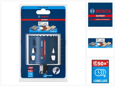 Zdjęcie produktu dla Bosch EXPERT, Pojedyńczy, Wiertarka, Cegła, Plastik, Stal nierdzewna, Dachówka, Drewno, Niebieski, 6 cm, Niemcy