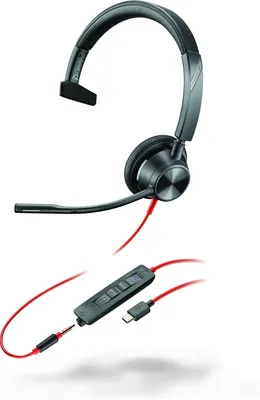 Zdjęcie produktu dla HP Poly Zestaw słuchawkowy Poly Blackwire 3315 z certyfikatem Microsoft Teams USB-C, Przewodowa, Biuro/centrum telefoniczne, 102 g, Zestaw słuchawkowy, Czarny