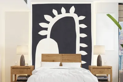 Obrázek produktu pro MuchoWow® fototapeta do obývacího pokoje nebo ložnice tapeta vinylový motiv tapety tulipán - květina - černá - bílá - 190x260 cm - papírová tapeta
