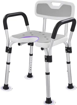 Obrázok produktu pre Douchekruk – Sedacia pomôcka do sprchy – Bezpečná sprcha – S opierkami – Nosnosť do 150 kg – Modrá