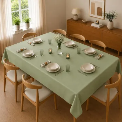 Immagine prodotto di Tovaglia 130 x 250 cm per tavolo da cucina e da pranzo in verde chiaro