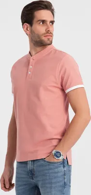 Produktbild von Ombre Clothing Herren-T-Shirt mit Kragen Phukzon rosa XL