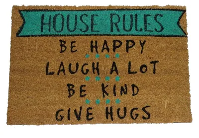 Fußmatte Kokosfaser Antirutsch House Rules 60x40 cm