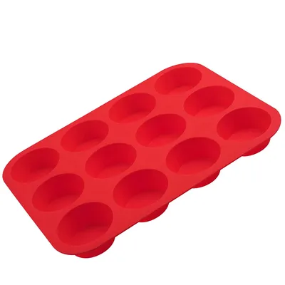 Produktbild von Dr. Oetker Muffinform 12er Cups 34 x 26 x 3 cm FLEXXIBLE LOVE, Silikonfrom für Muffins, Backform aus hochwertigem Platinsilikon, Form mit Antihaft-Eigenschaften (Farbe: Rot)