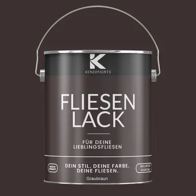 Produktbild von Kenzopaints 2,5Liter Fliesenlack Fliesenfarbe - Graubraun (RAL 8019)