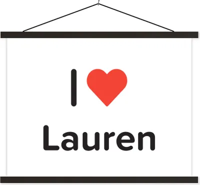 Produktbild von MuchoWow® Textilposter Ich liebe - Lauren - Mädchen 150x113 cm mit schwarzem Rahmen - Wohnzimmer