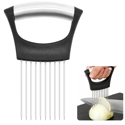 Produktbild von Zwiebelschneider Manuell, Schneidehilfswerkzeug, Zum Schneiden Von Tomaten, Fleisch, Zitronen (Schwarz)