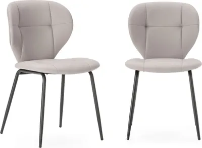 Zdjęcie produktu dla Zestaw 2 krzeseł z czarnymi metalowymi nogami, szerokość 50 cm - A