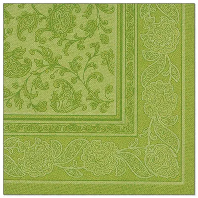Produktbild von 250 Papstar Servietten ROYAL Collection 1/4-Falz 40 cm x 40 cm olivgrün Ornaments 81746