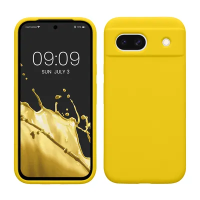 Zdjęcie produktu dla etui na telefon komórkowy kwmobile do Google Pixel 8a Cover, do Pixel 8a Case - silikonowy pokrowiec - bezprzewodowe ładowanie - jasnożółty