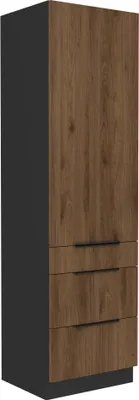 Produktbild von Kondela Lebensmittelschrank Menzo 60 DKS-210 3S1F - Schwarz / Walnuss