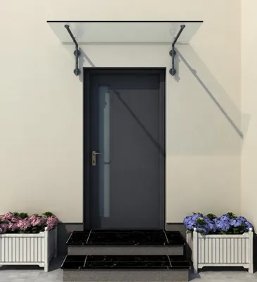 Immagine prodotto di Vetrata Westfalen - (L)120x90cm trasparente Tettoia + supporto RAL7016