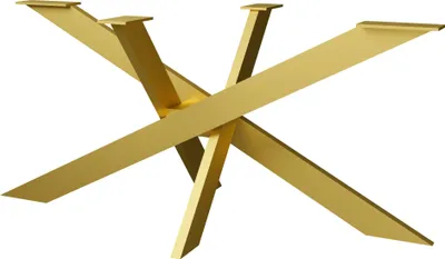 Produktbild von Tischbein Lotus Tischkufen aus Metall (95x45 cm ( Couchtisch ), Gold )Industrial Tischbeine in Schwarz Weiß Gold Anthrazit & Rohstahl Kaffeetisch