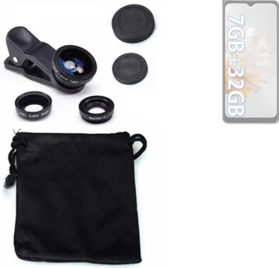 Produktbild von K-S-Trade Smartphone Kamera Linsen Set Kompatibel mit Blackview Oscal C30 3in1 Clip-On Kamera Adapter Macro Weitwinkel FishEye Fischauge Objektiv