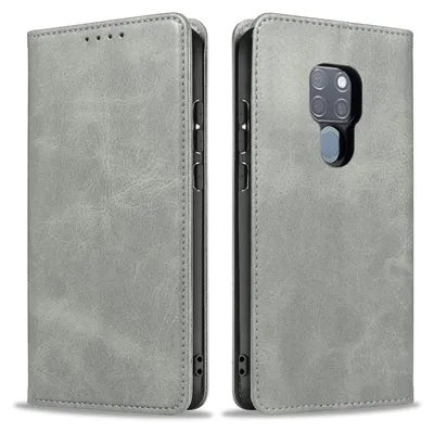 Produktbild von Handyhülle für Huawei Mate 20 Kunstleder Flip Cover Hülle Klapphülle Case Kartenfach Farbe: Grau