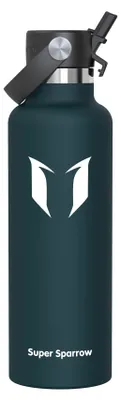 Edelstahl Wasserflasche 750 ml FlipFlow mit Strohhalm