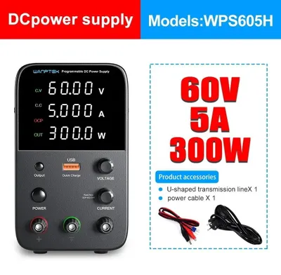 Produktbild von Labor-Netzgerät - DC Labornetzteil WPS 60V 5A 300W - Einstellbare Spannung und Strom - Einzelner Ausgang - OCP Überstromschutz - 220V EU-Stecker