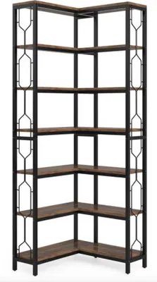 Immagine prodotto di Libreria - 7 ripiani - Stile industriale - Legno e metallo - Marrone/Nero