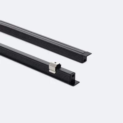 Produktbild von Aluminiumprofil Einbau 2m für LED Streifen bis 6mm Schwarz 2 m Schwarz transluzent