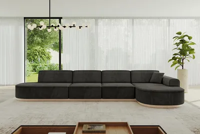 Produktbild von ALTDECOR Ecksofa in L-Form  MARI-L3-v1 - 413x171x83 cm Schwarz -  Corner Sofa Bett Eckcouch Couch Wohnlandschaft Cauchsofa