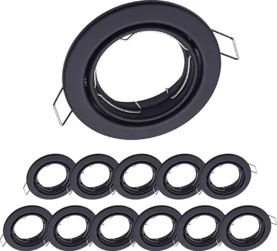 Produktbild von 12er Set Oktaplex schwenkbare Einbauspots 68mm Lochmaß Deckenstrahler schwarz