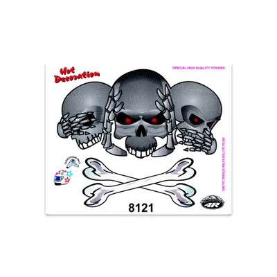 Image de Sticker Crâne je ne vois pas, j'entends et je parle 14 x 16 cm