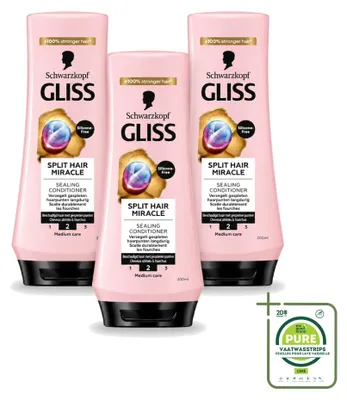 Obrázok produktu pre 3 ks kondicionéru Gliss Hair Repair na regeneráciu poškodených vlasov, 200 ml - veľké balenie