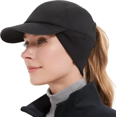 Produktbild von Mütze mit Pferdeschwanz für Damen – Fleece – Reflektierend – Mit Ohrenwärmern