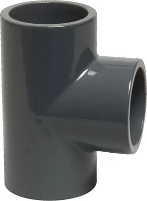 Produktbild von Mega T-Stück 90° PVC-U 32 mm Klebemuffe 16 bar, grau
