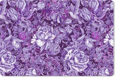 Produktbild von MuchoWow® Mauspad Mousepad Kolibri - Rosen - Lila 27x18 cm - Mousepads - Maus Mat - Pad - Mausunterlage - Büroartikel - Desk Matten