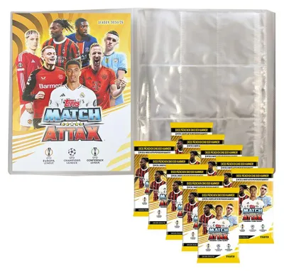 Image de Match Attax Ligue des Champions 2024/25 - Cartes à collectionner - 1 classeur vide + 10 boosters