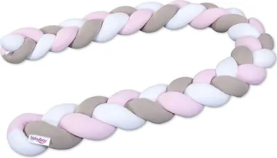 Image de babybay nid-serpent tressé adapté à tous les modèles, blanc/beige/rose