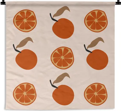 Produktbild von MuchoWow® Wandteppich Wandbehang Sommer - Tomaten - Pastell 150x150 cm Tapisserie Dekoration Wandtuch - Wohnaccessoires - Modernes