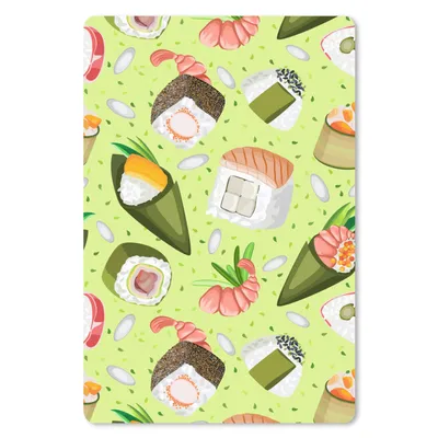 Produktbild von MuchoWow® Mauspad Mousepad Muster - Sushi - Japan - Grün 18x27 cm - Mousepads - Maus Mat - Pad - Mausunterlage