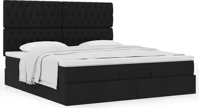 Produktbild von Maison Exclusive - Ottoman-Bett mit Matratze Schwarz 160x200 cm Stoff