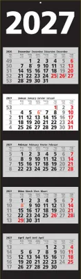 Produktbild von 2027 ADINA Fünfmonatskalender schwarz 110x33cm mit Tagesanzeiger in Blockform