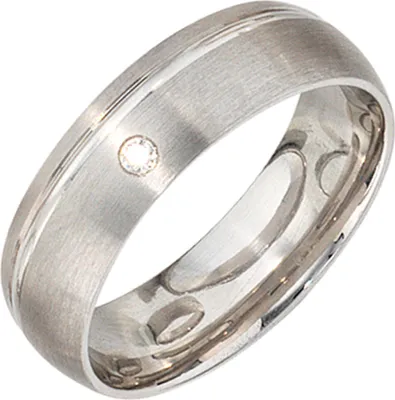 Produktbild von Partnerring Ring mit Zirkonia 925 echt Silber mattiert für Damen Silberring Innenumfang 50mm  Ø15.9mm