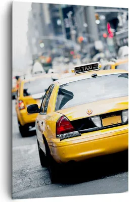 Produktbild von Bild auf Leinwand - Leinwandbild - Einteilig - Taxi Straße New York - 80x120cm - Wand Bild - Wanddeko - Wandbilder - Leinwanddruck - Wanddekoration - Leinwand bilder - Wandbild - PA80x120-2663