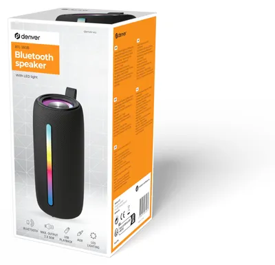 Immagine prodotto di Inter Sales Denver BTL-360B, 10 W, senza fili, altoparlante mono portatile, nero, cilindro, pulsanti