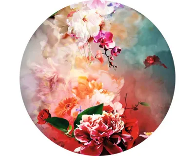 Produktbild von Glasbild Baroque Flowermix III Ø 20 cm