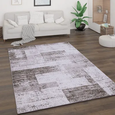 Immagine prodotto di Tappeto soggiorno a pelo corto vintage astratto moderno geometrico motivo a rombi dimensioni 200x280 cm